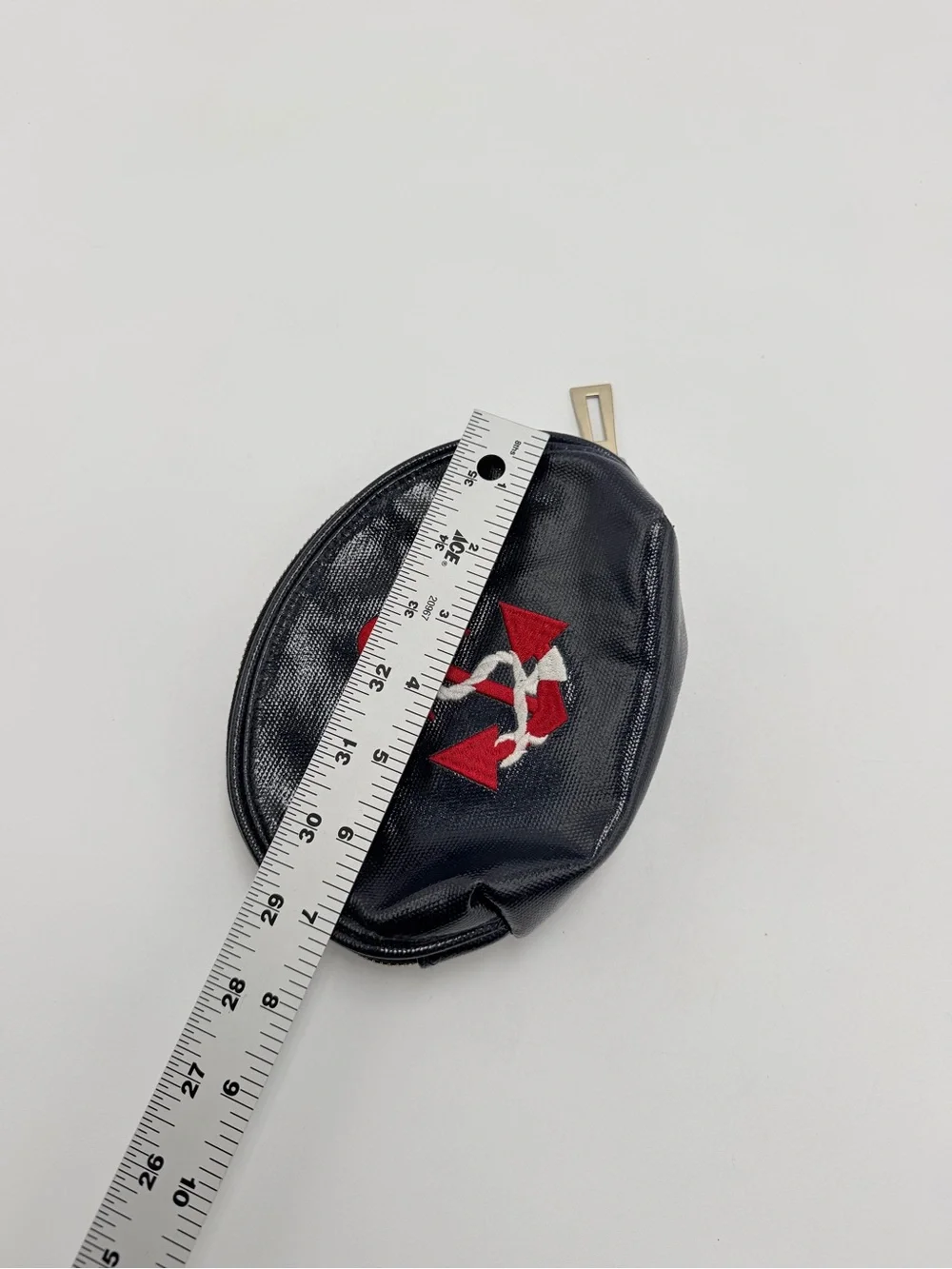 Sondra Roberts Squared Make Up Bag 7” Nautical Blue Red Beach Purse Anchor